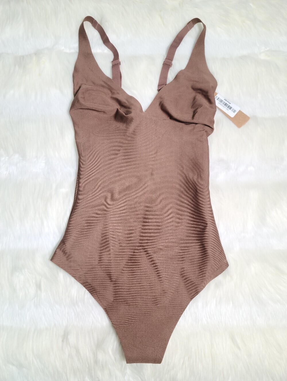 SKIMS Body Core Sculpt Thong Bodysuit Brown Jasper Women Medium NEW